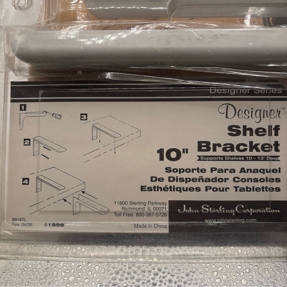 John Sterling 10” Shelf Brackets White Designer Series for 10-13” Shelves 75 lbs - Picture 10 of 14